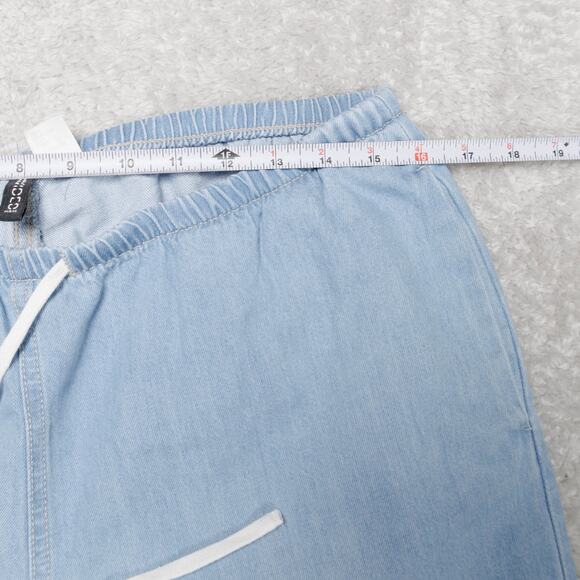 H&M Blue Wash Wide Leg Pull On Jeans Denim Pants Womens Size M - Picture 5 of 12